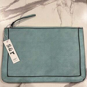 Summer & Rose Aqua Perforated Wristlet